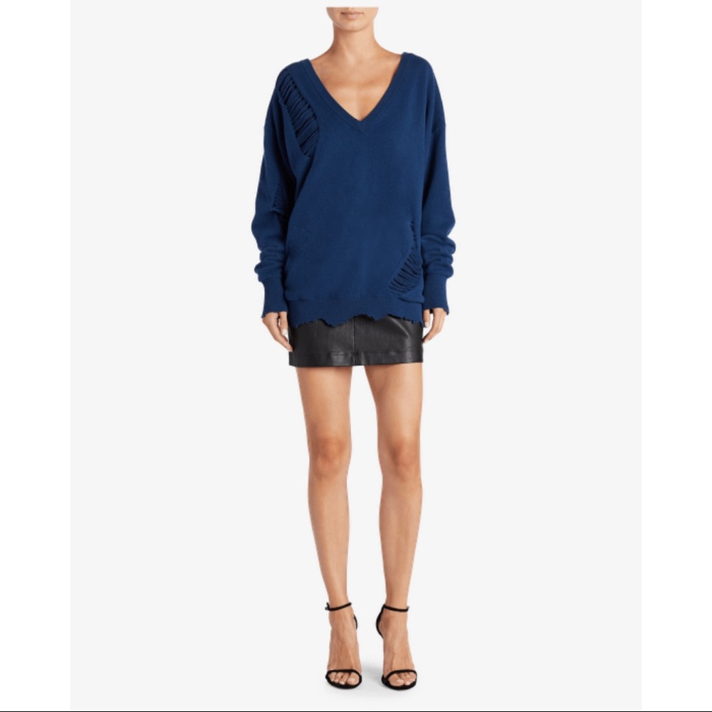 NWT Helmut Lang distressed wool sweater S